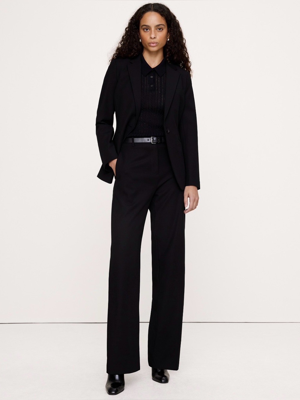 NWT Bsnana Republic Ultra High Rise Modern Straight City Stretch Black Pant Sz 6